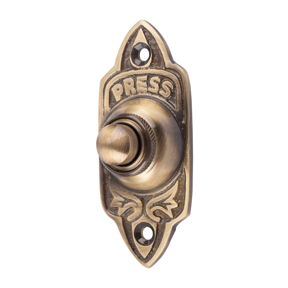 Dart Oblong Bell Push (76mm) - Antique Brass